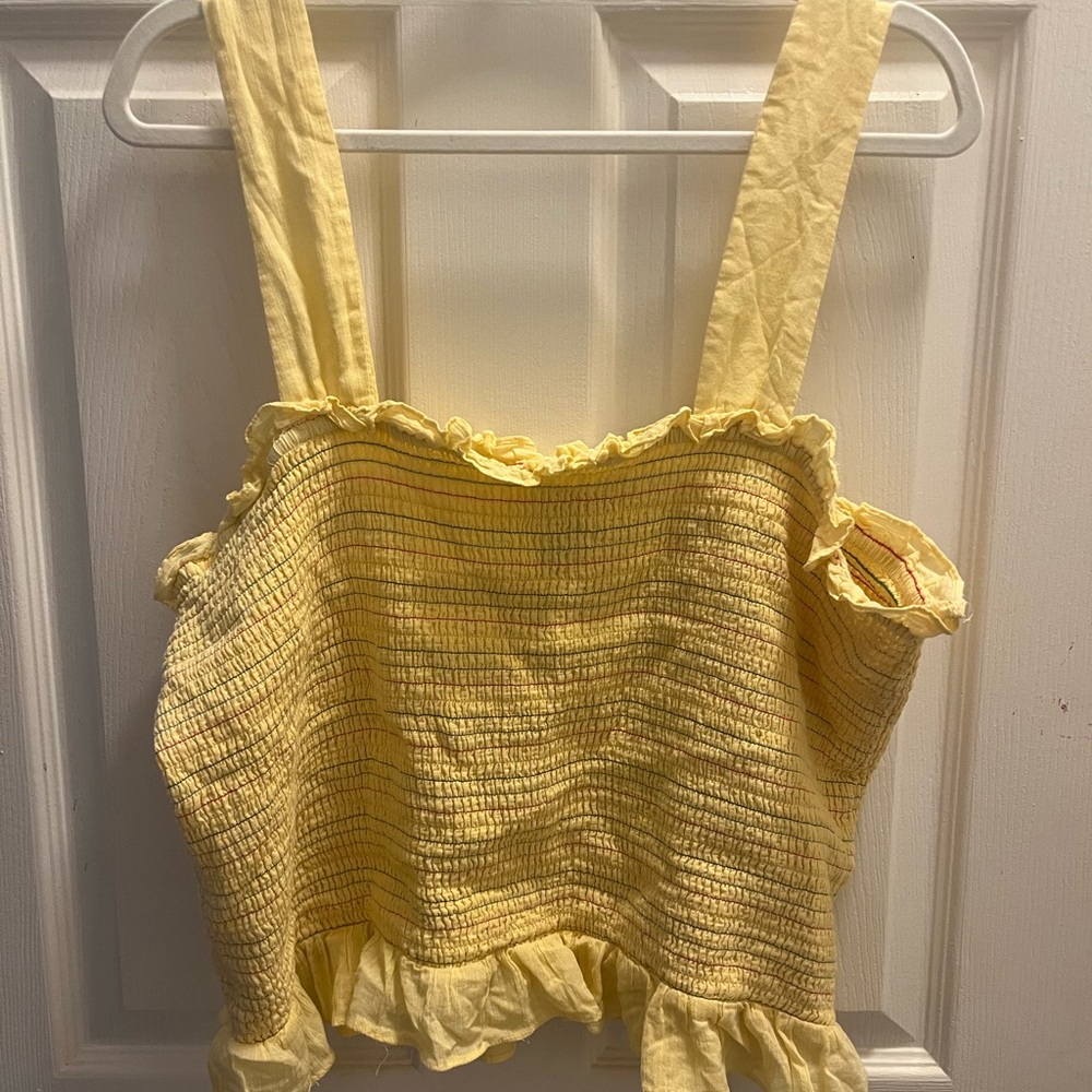 ModCloth Yellow Ruffled Women's TankTop